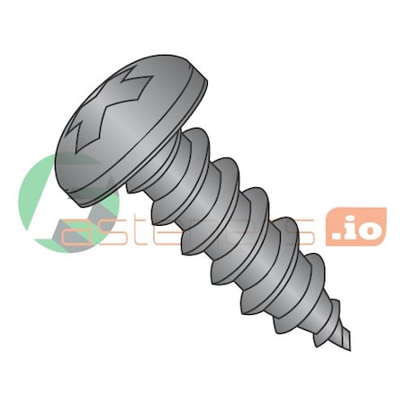 Newport Fasteners Self-Drilling Screw, #14 x 3/8 in, Black Oxide Steel Pan Head Phillips Drive, 4000 PK 663070